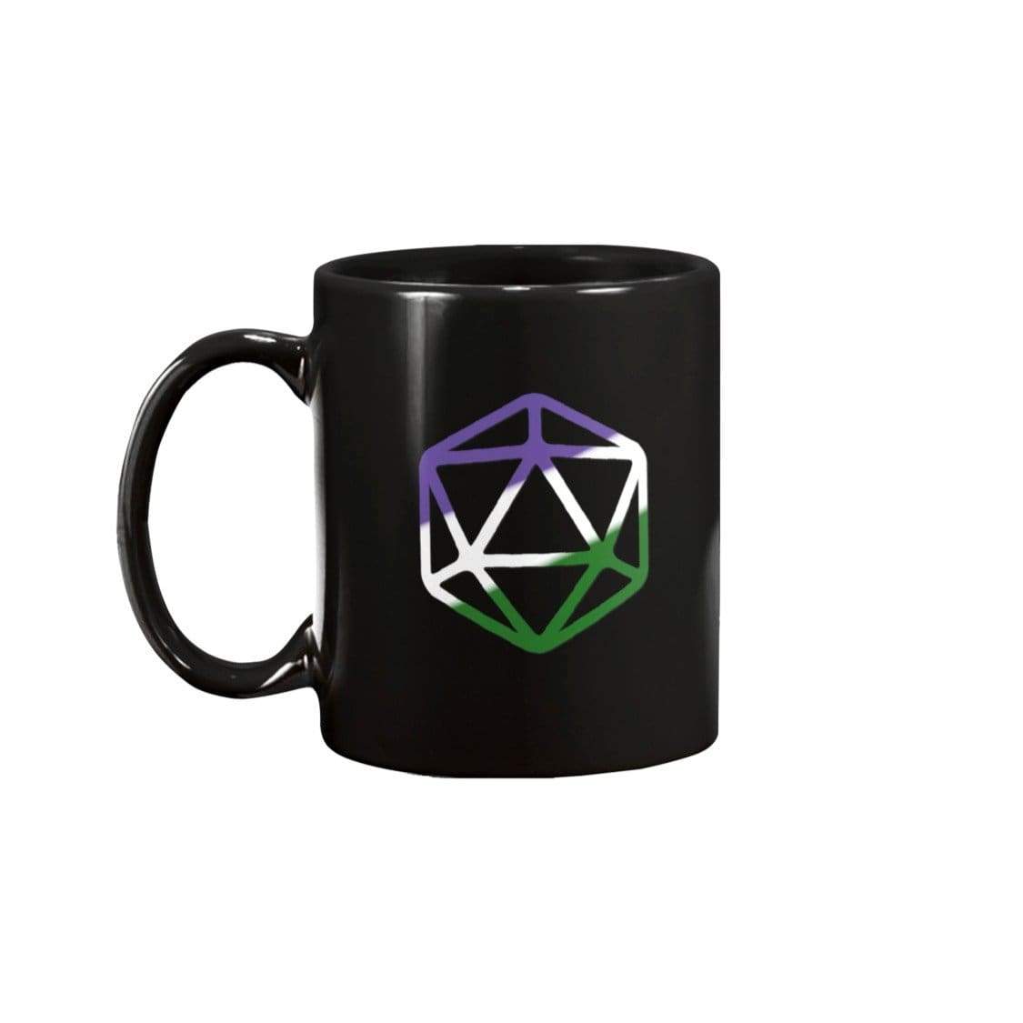 D20 Critical Pride GenderQueer Pride 15oz Coffee Mug - Black / 15OZ - Mugs