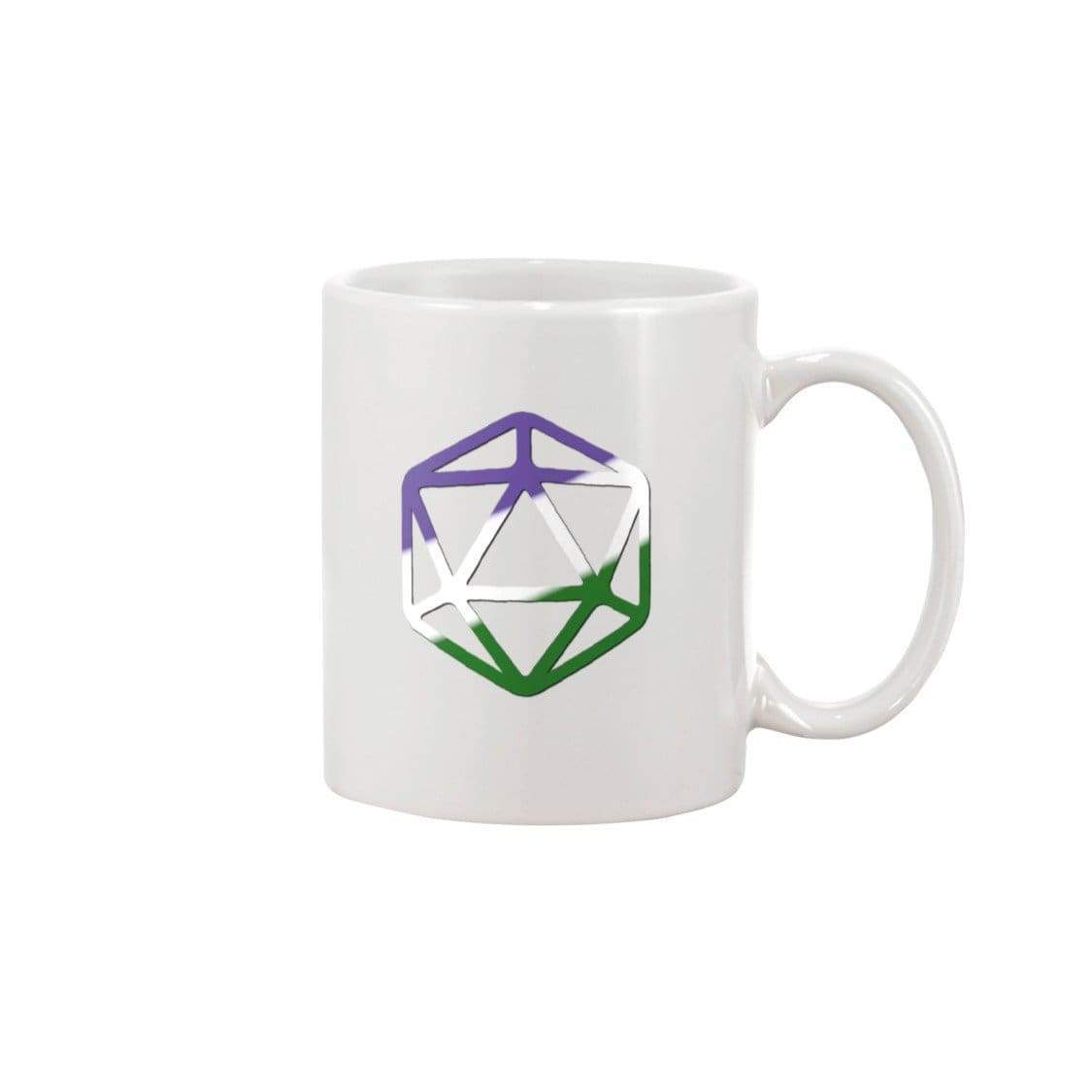 D20 Critical Pride GenderQueer Pride 15oz Coffee Mug - White / 15OZ - Mugs