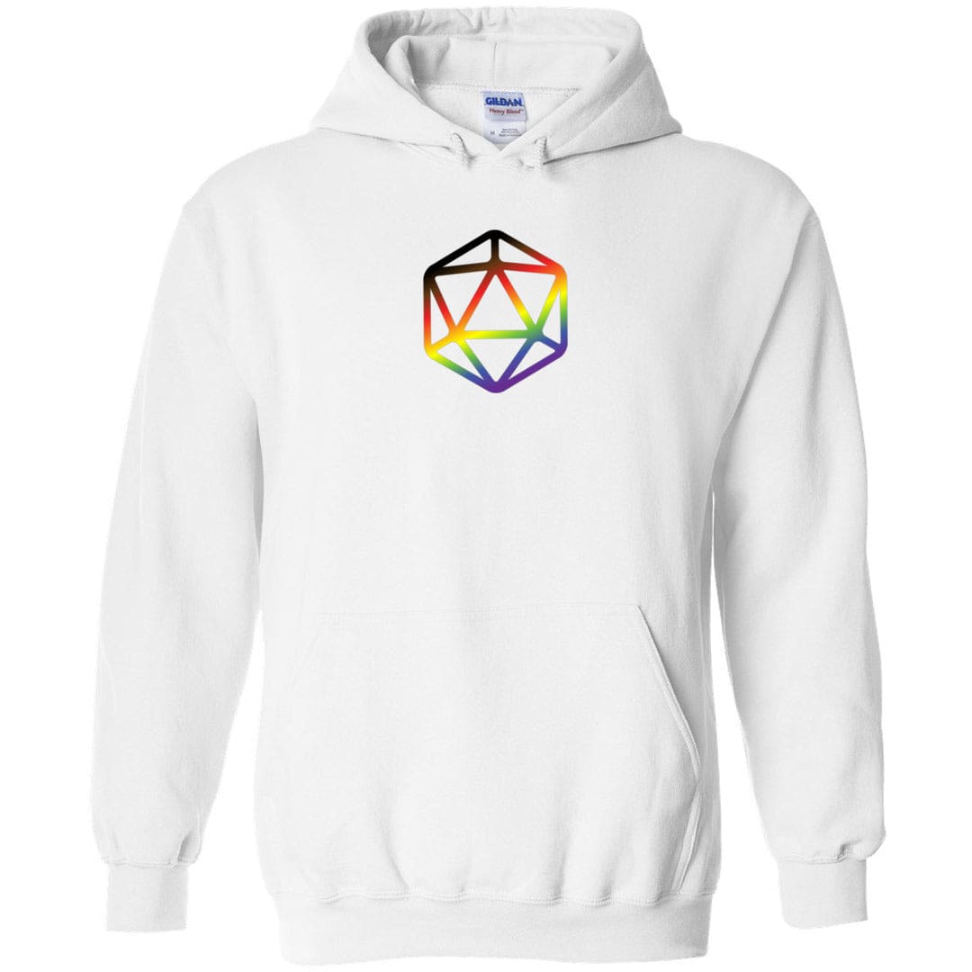 D20 Critical Pride Inclusive Pride TS Unisex Pullover Hoodie - White / S