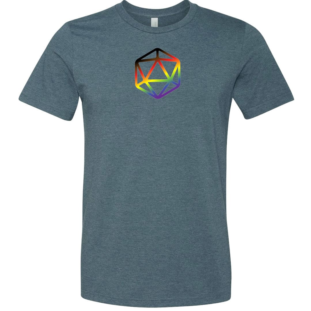D20 Critical Pride Inclusive Pride Unisex Premium Tee - Heather Slate / XS
