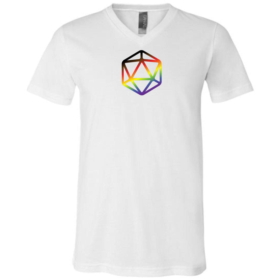 D20 Critical Pride Inclusive Pride Unisex Premium V-Neck Tee - White / S