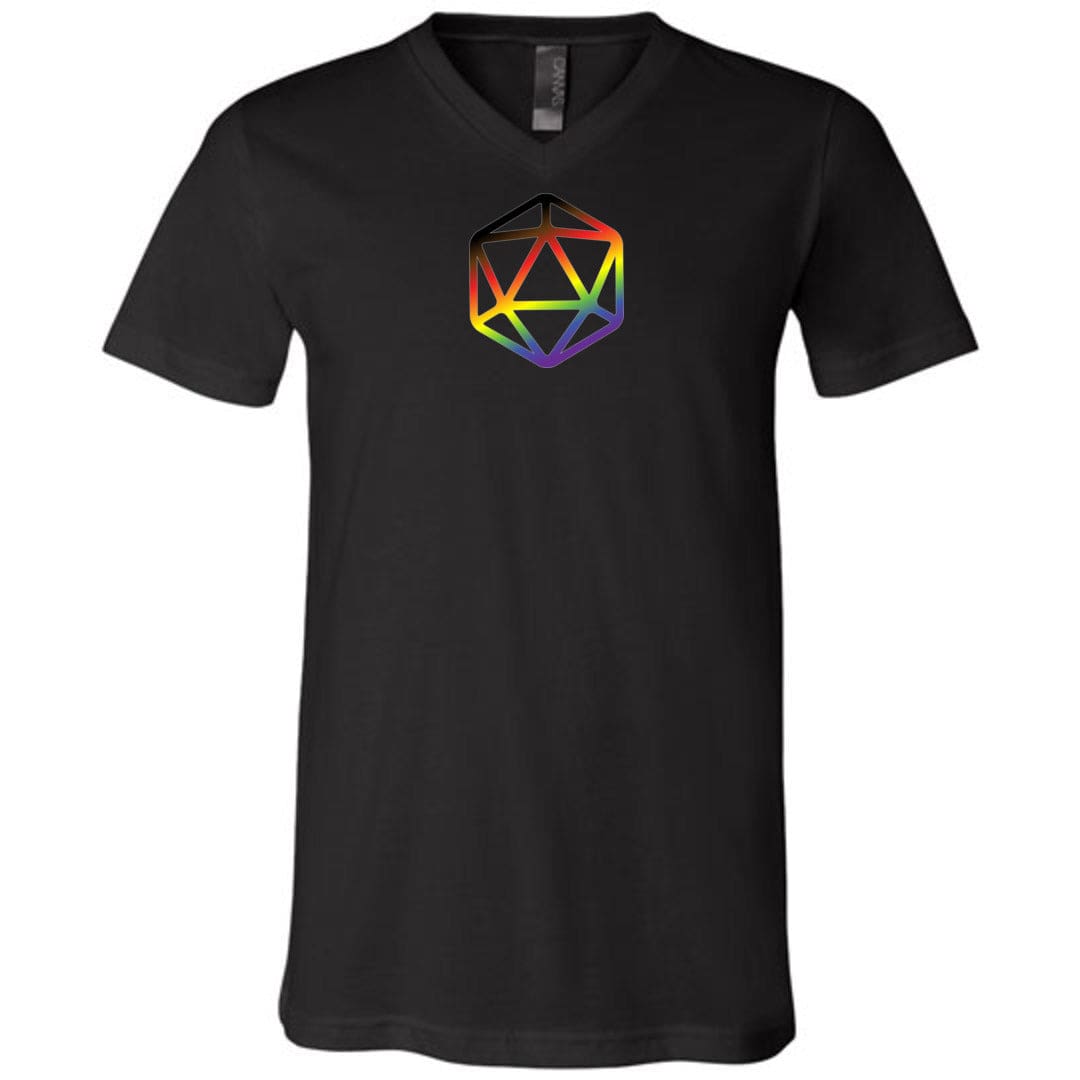D20 Critical Pride Inclusive Pride Unisex Premium V-Neck Tee - Black / S