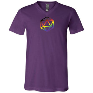 D20 Critical Pride Inclusive Pride Unisex Premium V-Neck Tee - Team Purple / S