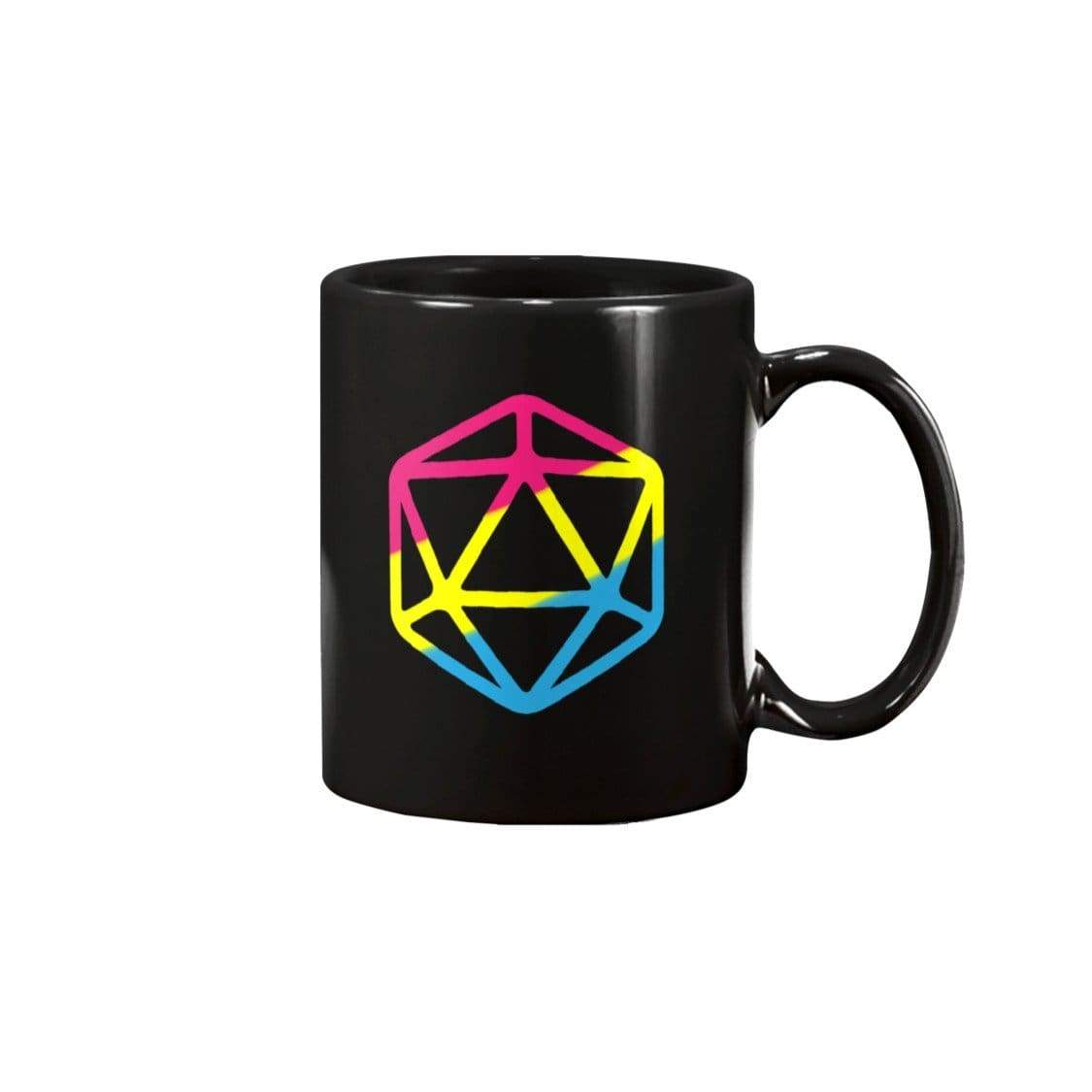 D20 Critical Pride Pan Pride 15oz Coffee Mug - Black / 15OZ - Mugs