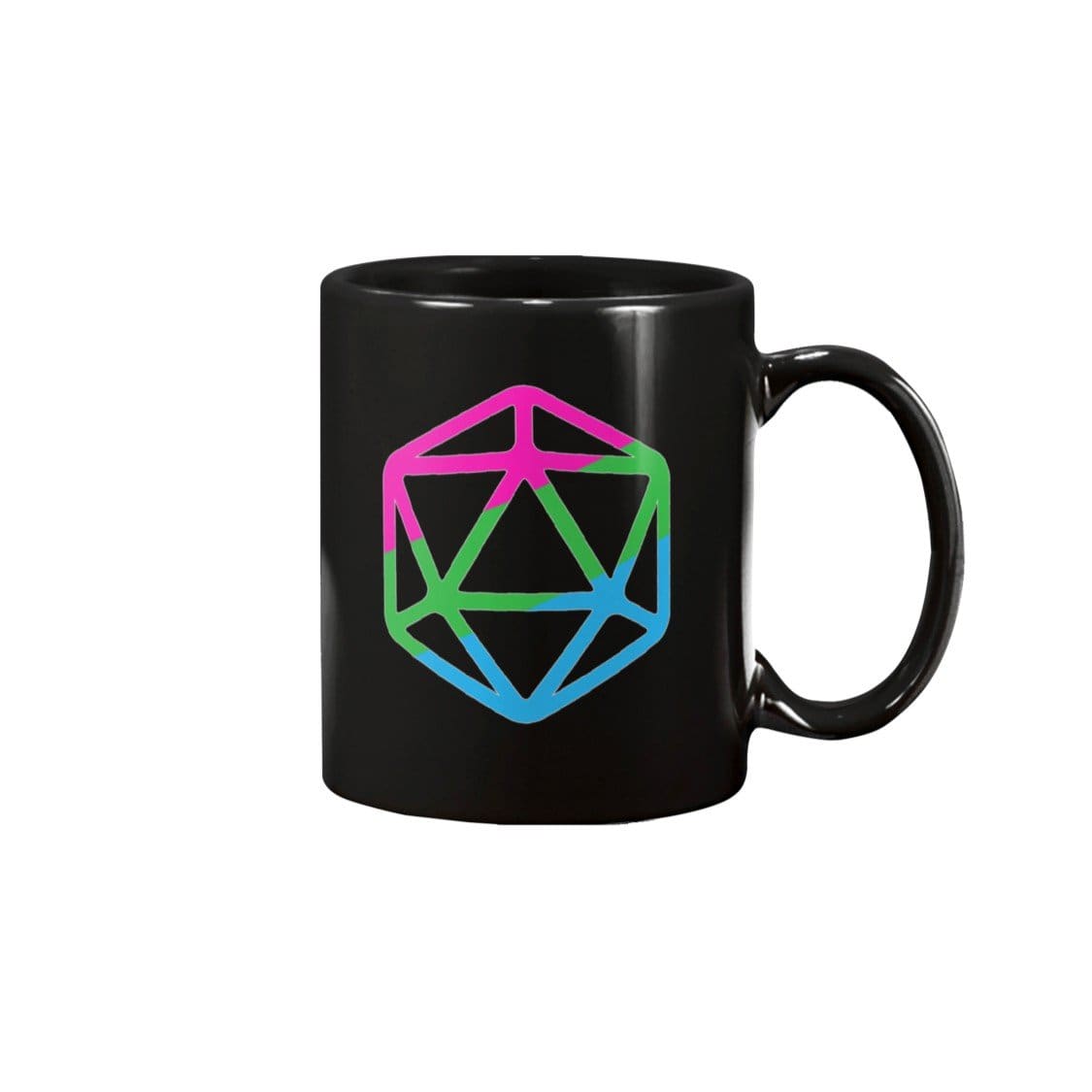 D20 Critical Pride Polysex Pride 15oz Coffee Mug - Black / 15OZ - Mugs