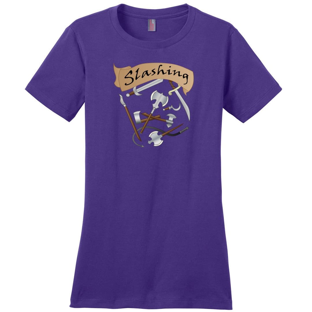 D&D What’s Your Damage? Slashing Womens Premium Tee - Purple / XS