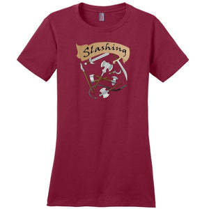 D&D What’s Your Damage? Slashing Womens Premium Tee - Sangria / S