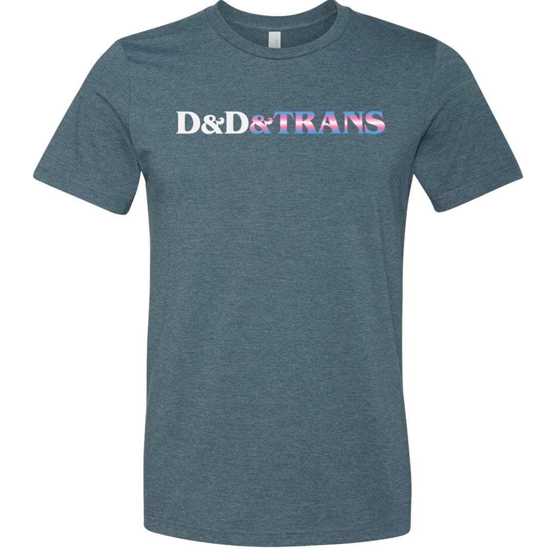 D&D&Trans Unisex Premium Tee - Heather Slate / XS