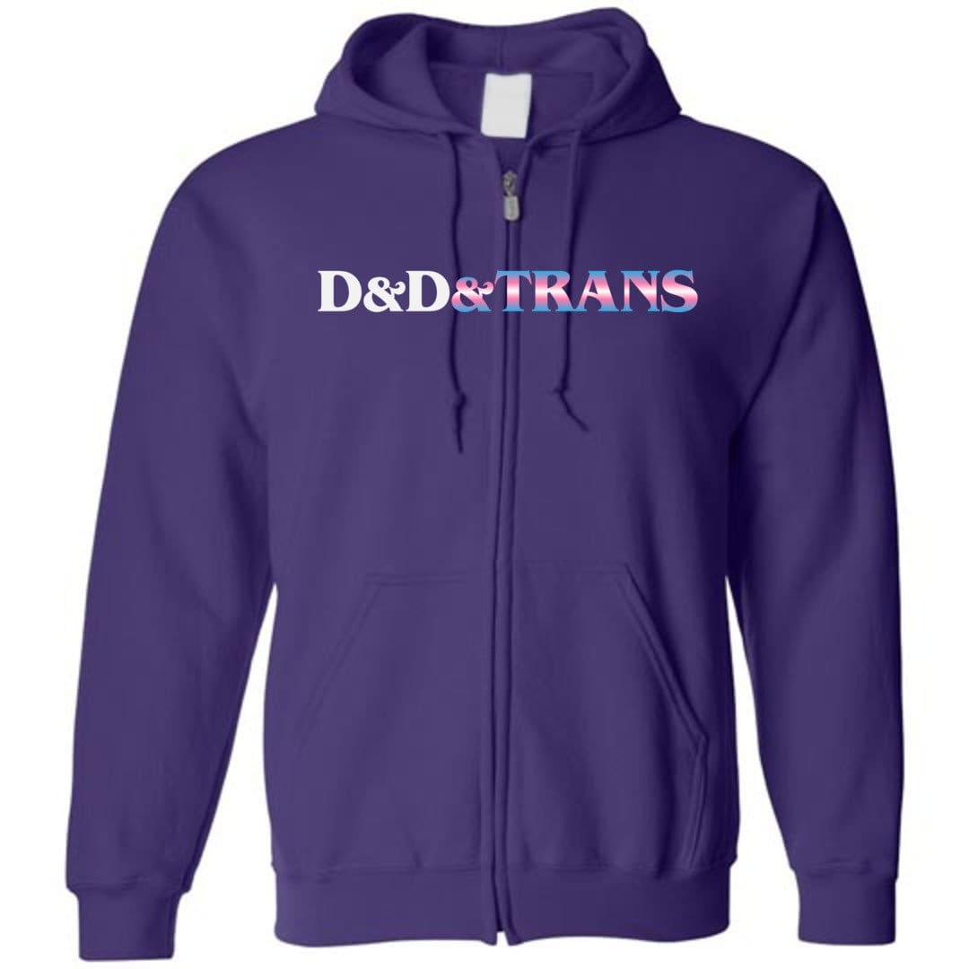 D&D&Trans Unisex Zip Hoodie - Purple / S