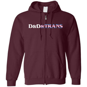 D&D&Trans Unisex Zip Hoodie - Maroon / S