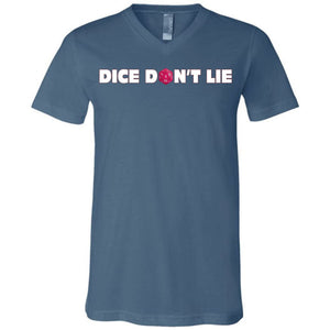 Dice Don’t Lie Unisex Premium V-Neck Tee - Steel Blue / S