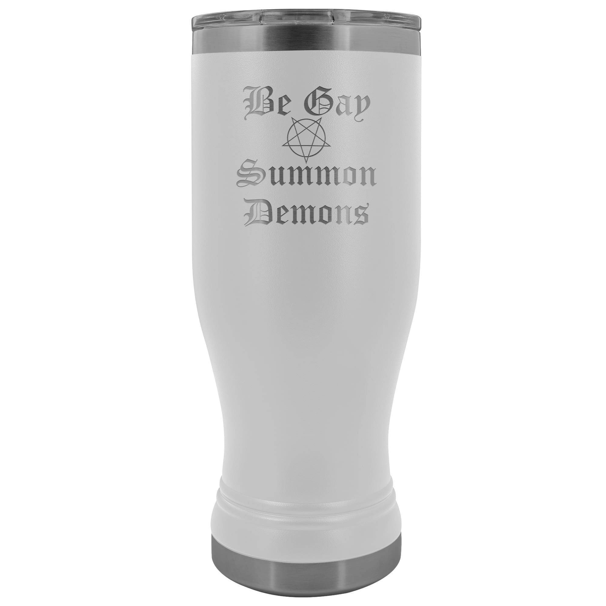 Dice Priori Be Gay Summon Demons 20oz Boho Vacuum Tumbler - White - Tumblers