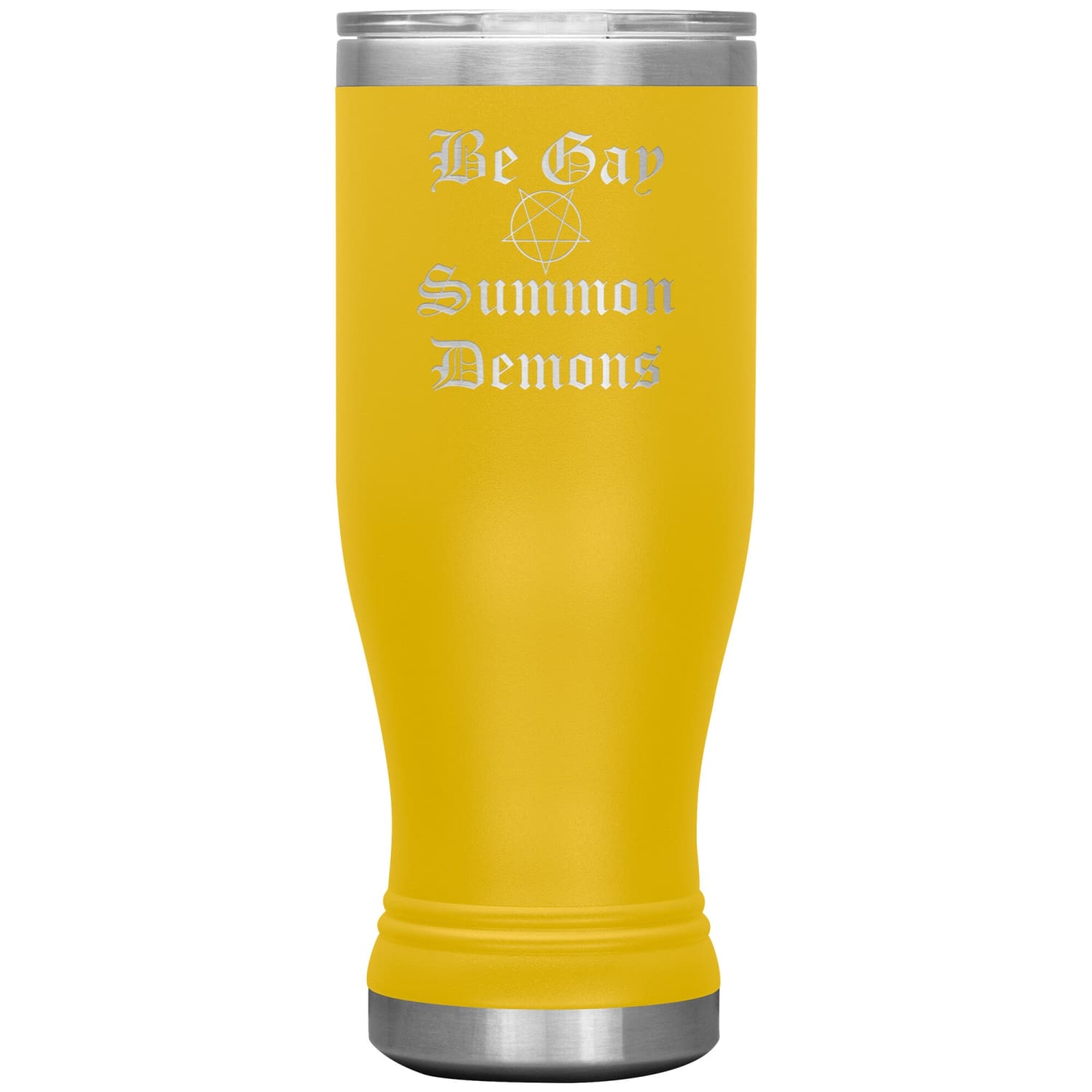 Dice Priori Be Gay Summon Demons 20oz Boho Vacuum Tumbler - Yellow - Tumblers