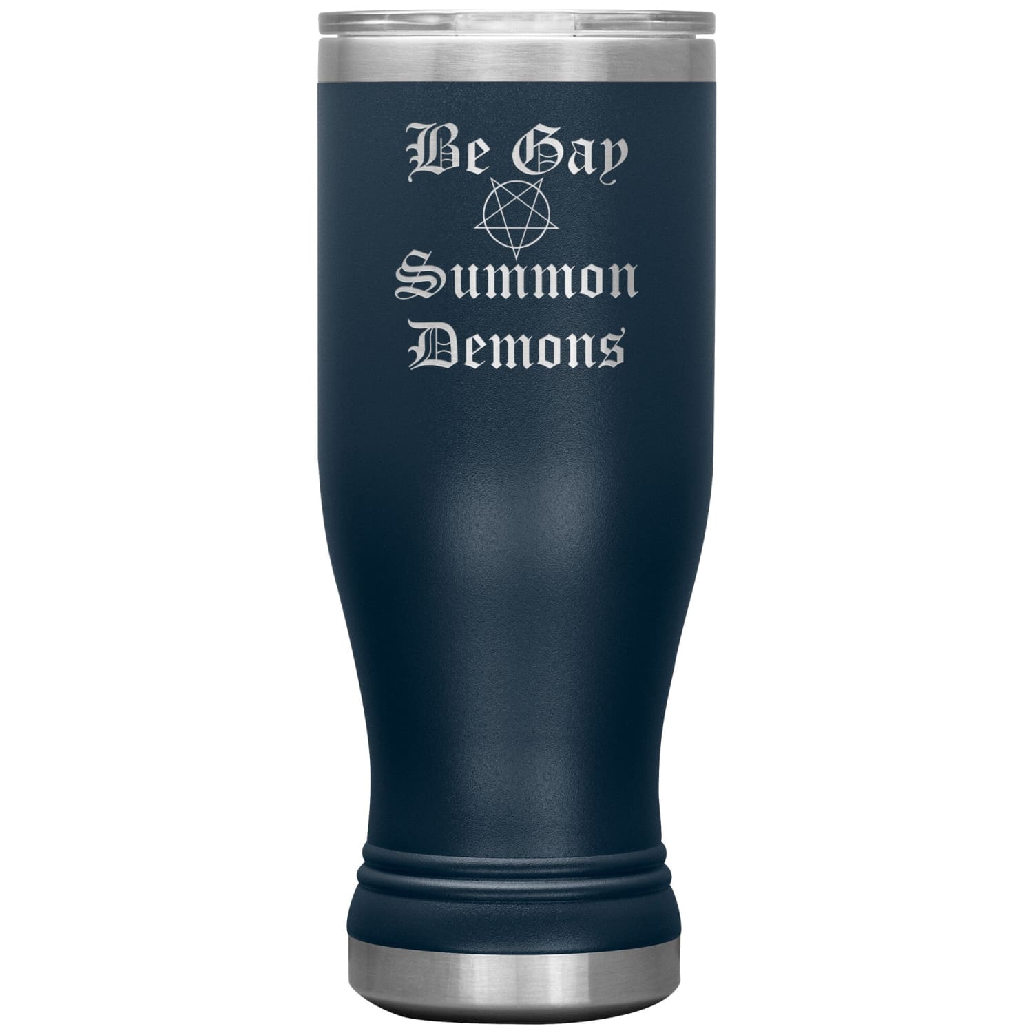 Dice Priori Be Gay Summon Demons 20oz Boho Vacuum Tumbler - Navy - Tumblers