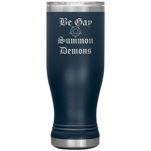 Dice Priori Be Gay Summon Demons 20oz Boho Vacuum Tumbler - Navy - Tumblers
