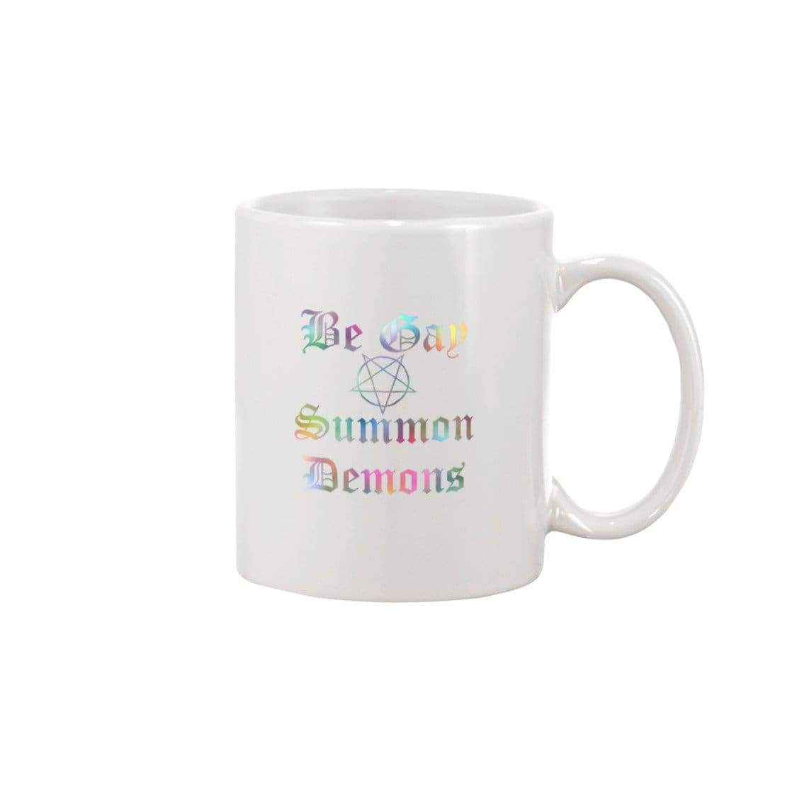 Dice Priori Be Gay Summon Demons Mottled 11oz Coffee Mug - White / 11OZ - Mugs