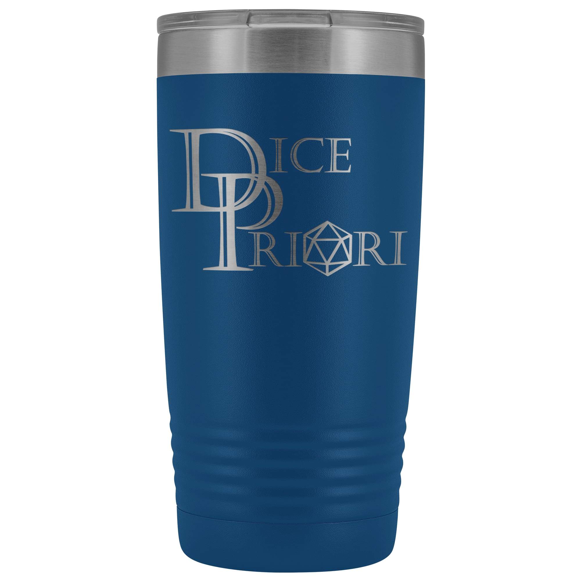 Dice Priori D20 Focus Text Logo 20oz Vacuum Tumbler - Blue - Tumblers