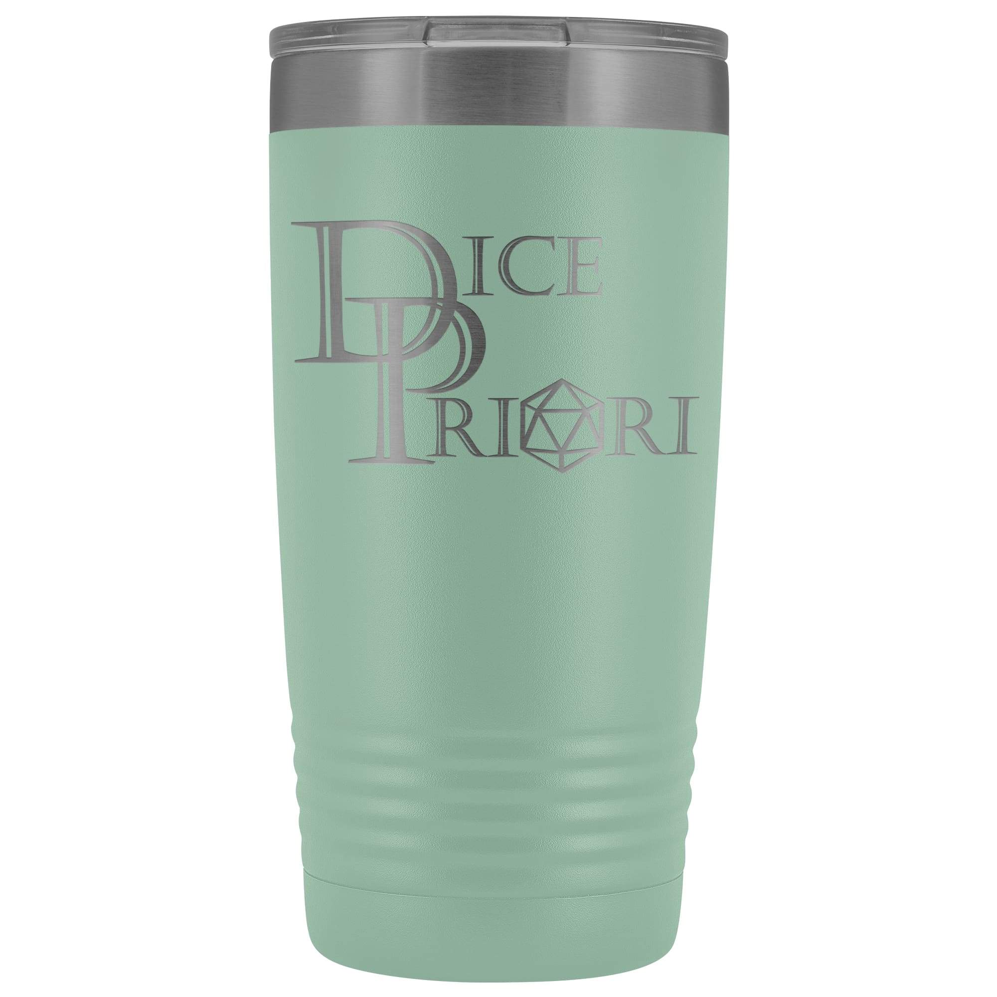Dice Priori D20 Focus Text Logo 20oz Vacuum Tumbler - Teal - Tumblers