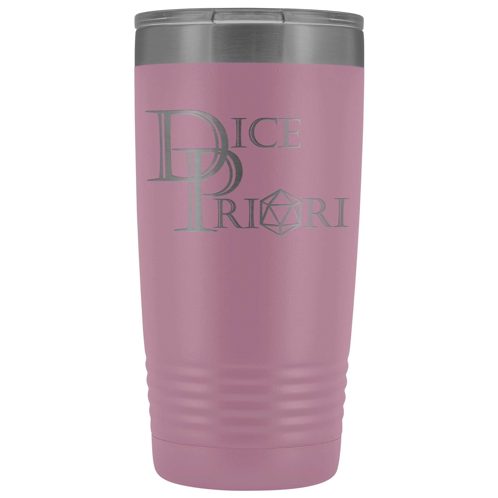 Dice Priori D20 Focus Text Logo 20oz Vacuum Tumbler - Light Purple - Tumblers