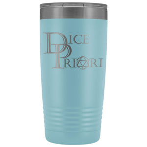 Dice Priori D20 Focus Text Logo 20oz Vacuum Tumbler - Light Blue - Tumblers