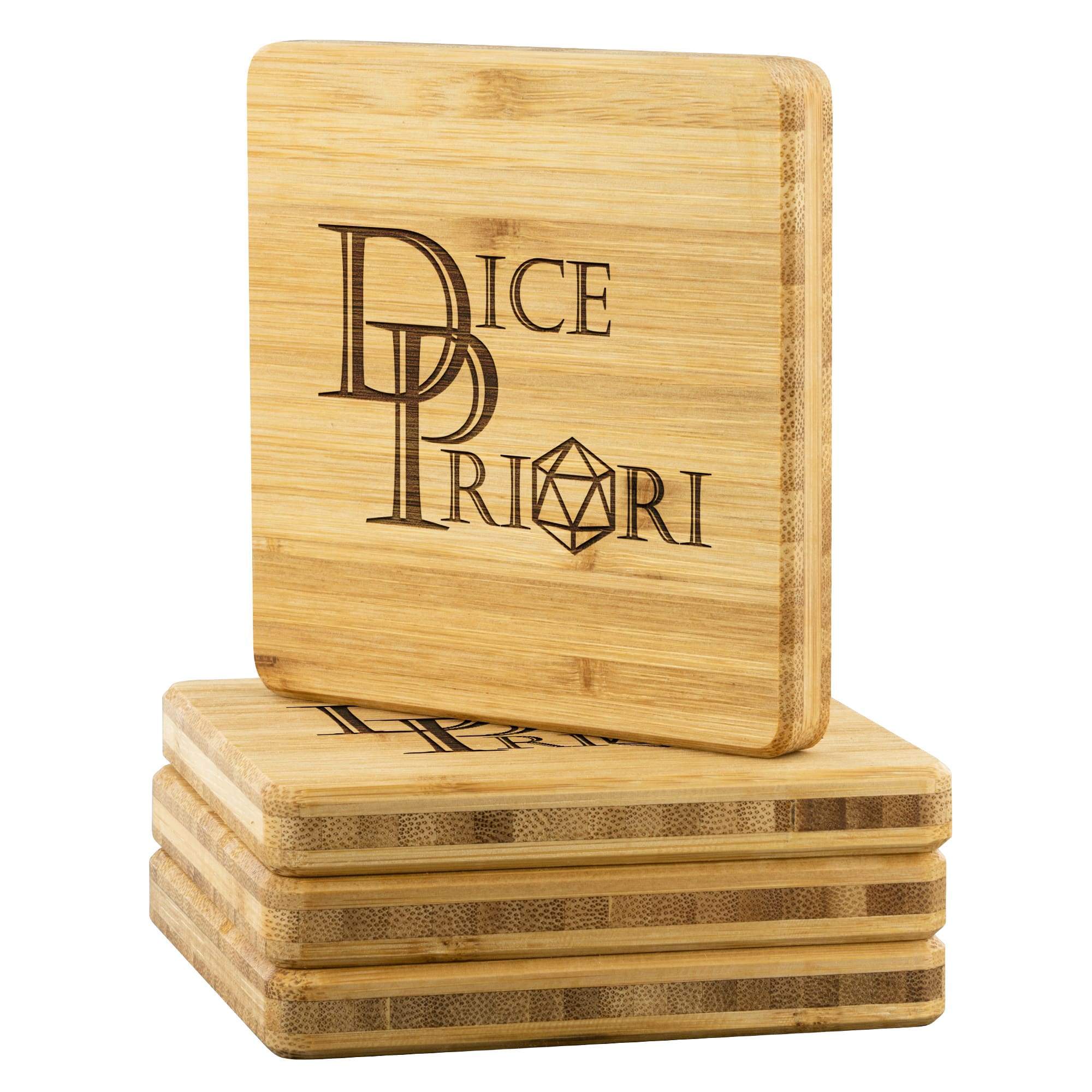 Dice Priori Classic Text Logo Bamboo Coasters (Set of 4) - Coasters