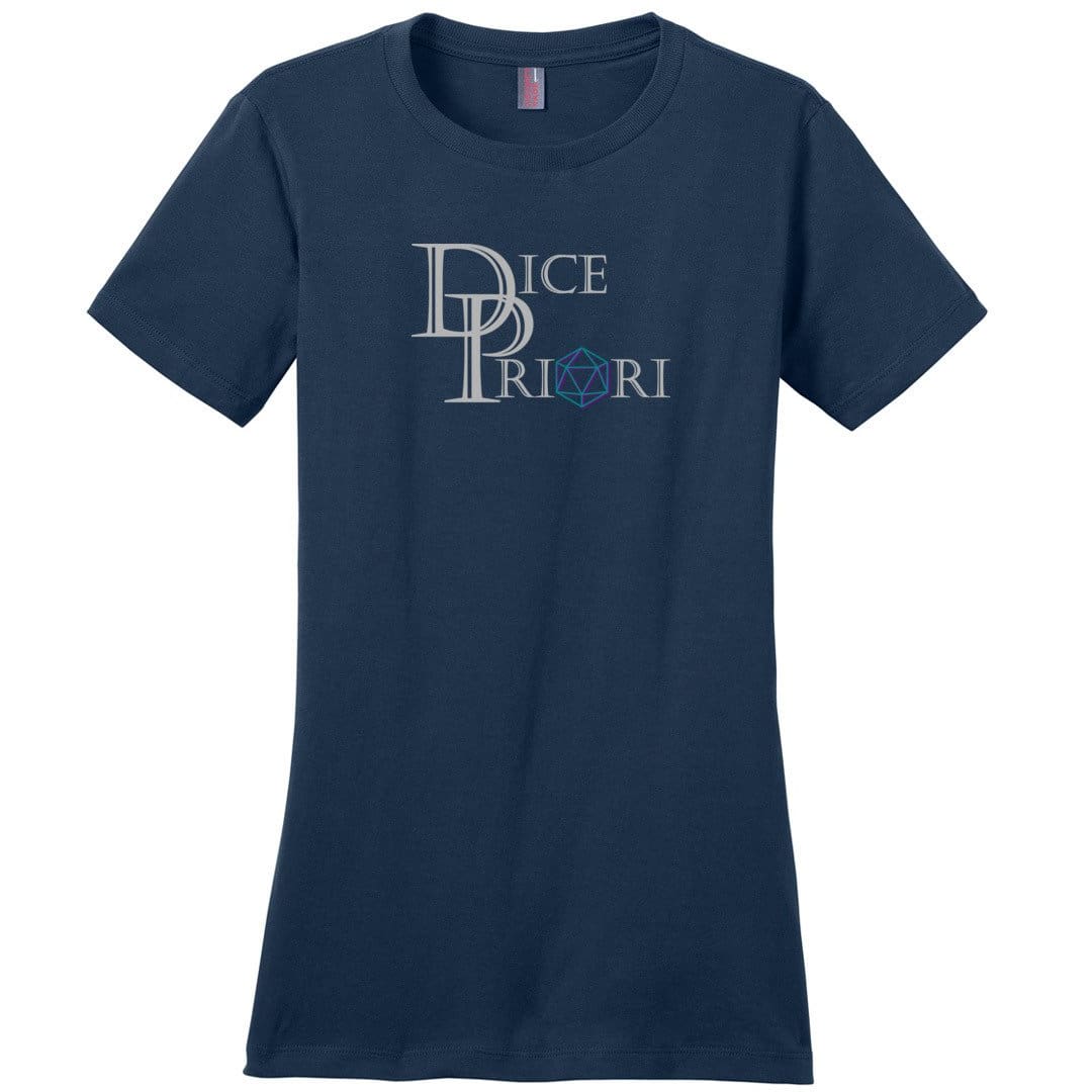 Dice Priori Classic Text Logo Dark TS Womens Premium Tee - Navy / XS