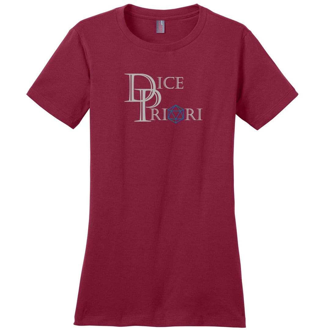 Dice Priori Classic Text Logo Dark TS Womens Premium Tee - Sangria / S