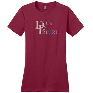 Dice Priori Classic Text Logo Dark TS Womens Premium Tee - Sangria / S