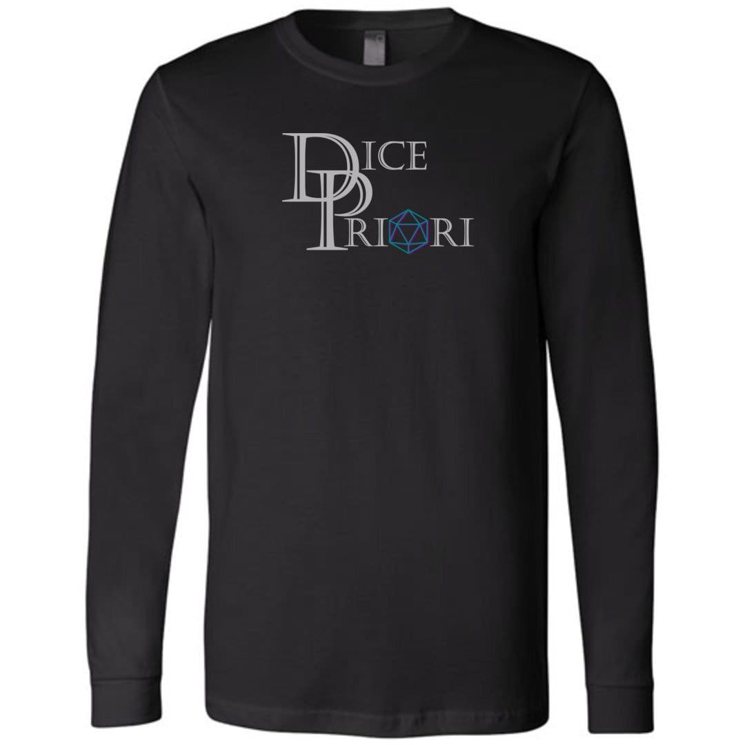 Dice Priori Classic Text Logo Dark Unisex Premium Long Sleeve Tee - Black / XS