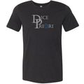 Dice Priori Classic Text Logo Dark Unisex Premium Tee - Black Heather / XS