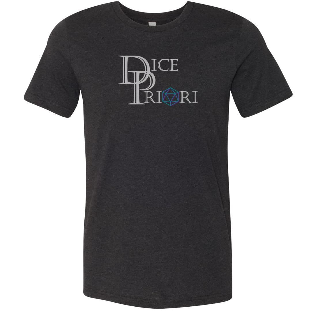 Dice Priori Classic Text Logo Dark Unisex Premium Tee - Black Heather / XS