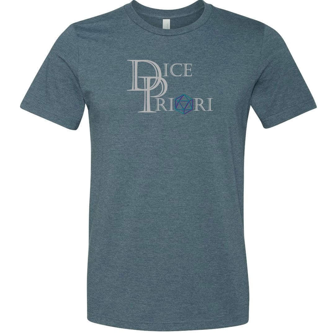 Dice Priori Classic Text Logo Dark Unisex Premium Tee - Heather Slate / XS