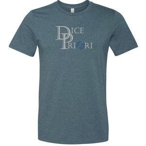 Dice Priori Classic Text Logo Dark Unisex Premium Tee - Heather Slate / XS