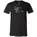 Dice Priori Classic Text Logo Dark Unisex Premium V-Neck Tee - Black / S