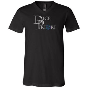 Dice Priori Classic Text Logo Dark Unisex Premium V-Neck Tee - Black / S