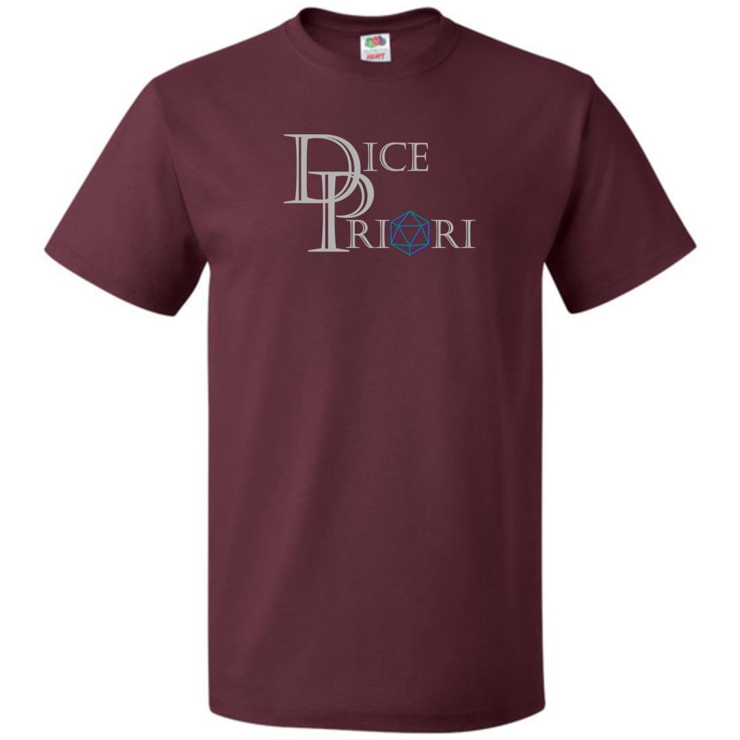 Dice Priori Classic Text Logo Dark Unisex Classic Tee - Maroon / S