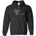 Dice Priori Classic Text Logo Dark Unisex Zip Hoodie - Black / S