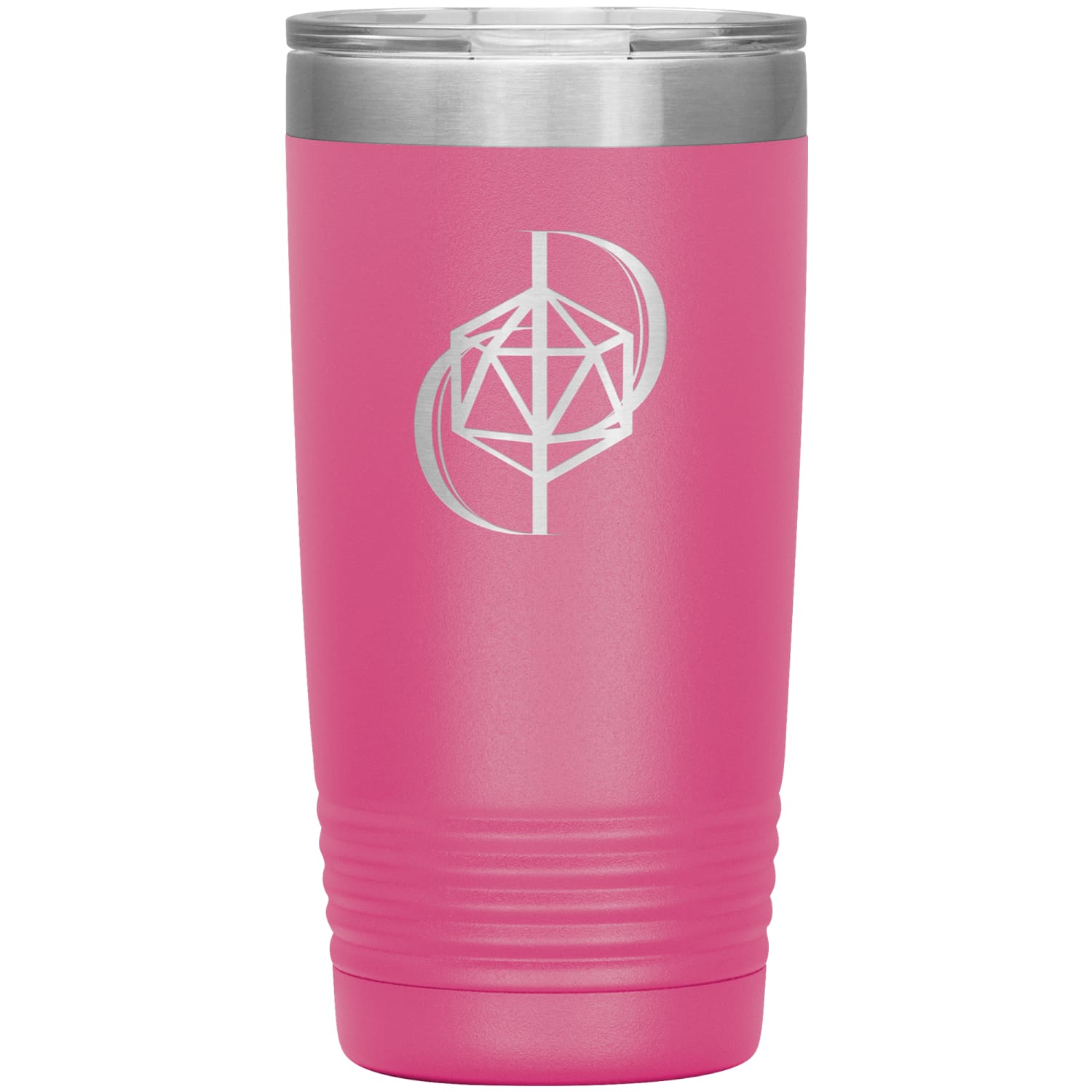 Dice Priori D20 Focus Logo 20oz Vacuum Tumbler - Pink - Dice Priori
