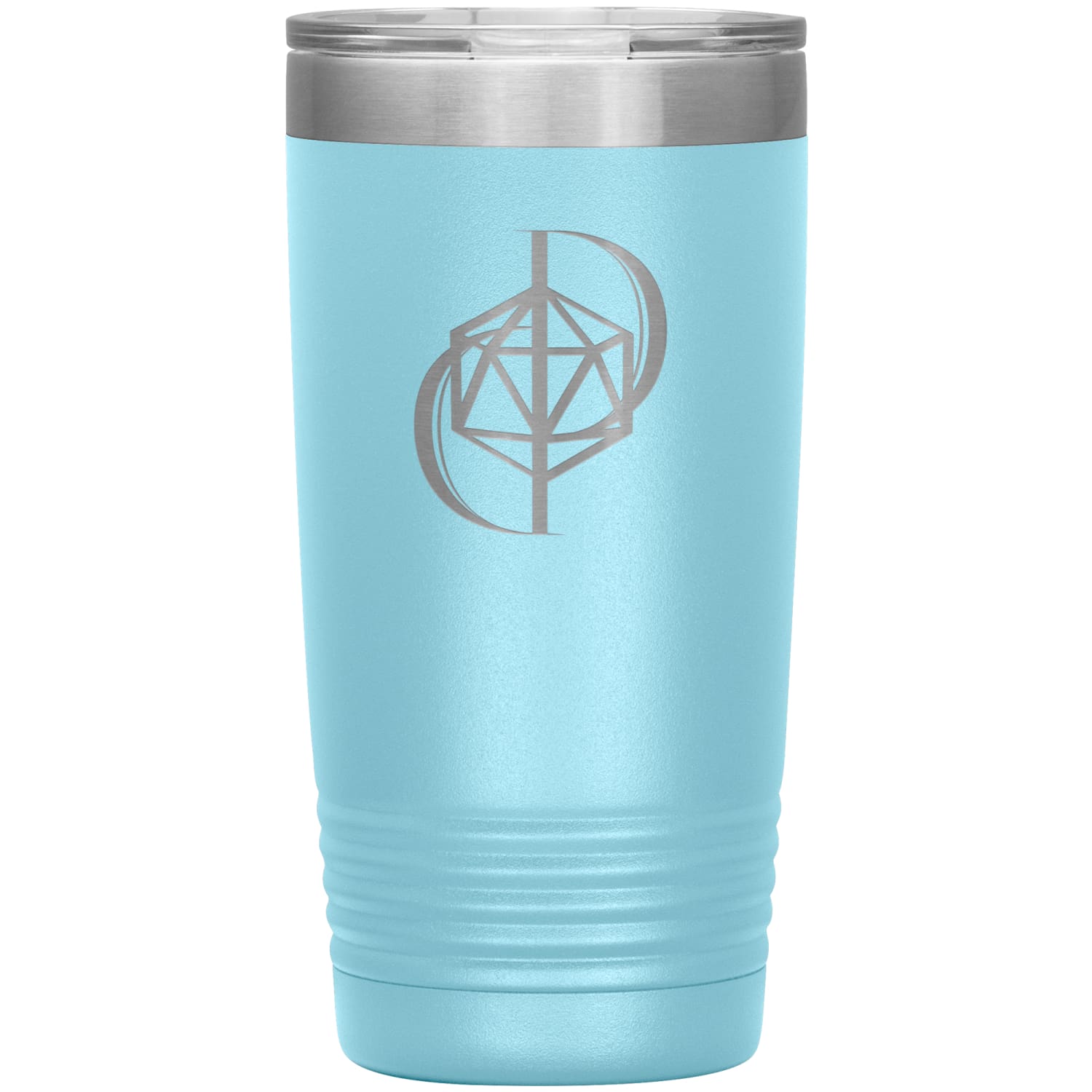 Dice Priori D20 Focus Logo 20oz Vacuum Tumbler - Light Blue - Dice Priori