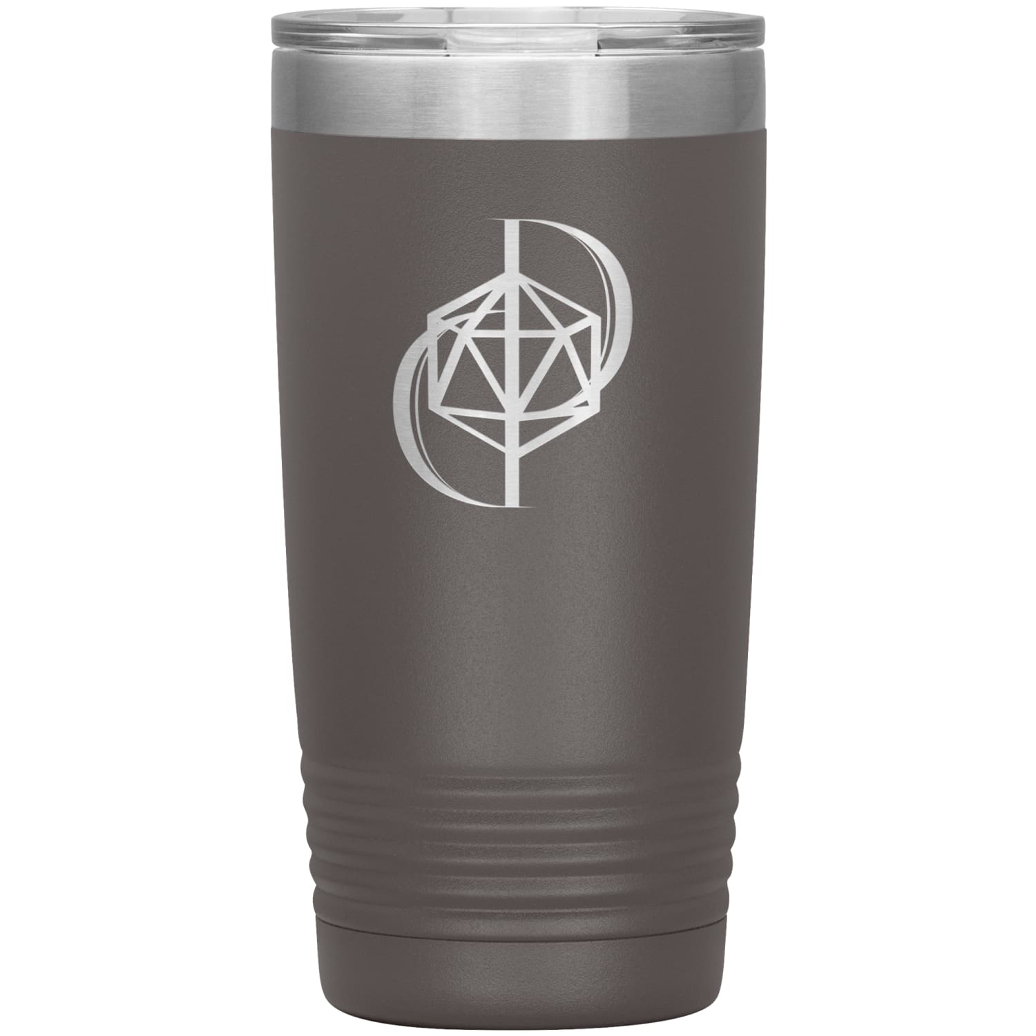 Dice Priori D20 Focus Logo 20oz Vacuum Tumbler - Pewter - Dice Priori