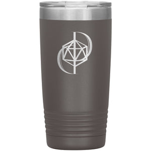 Dice Priori D20 Focus Logo 20oz Vacuum Tumbler - Pewter - Dice Priori