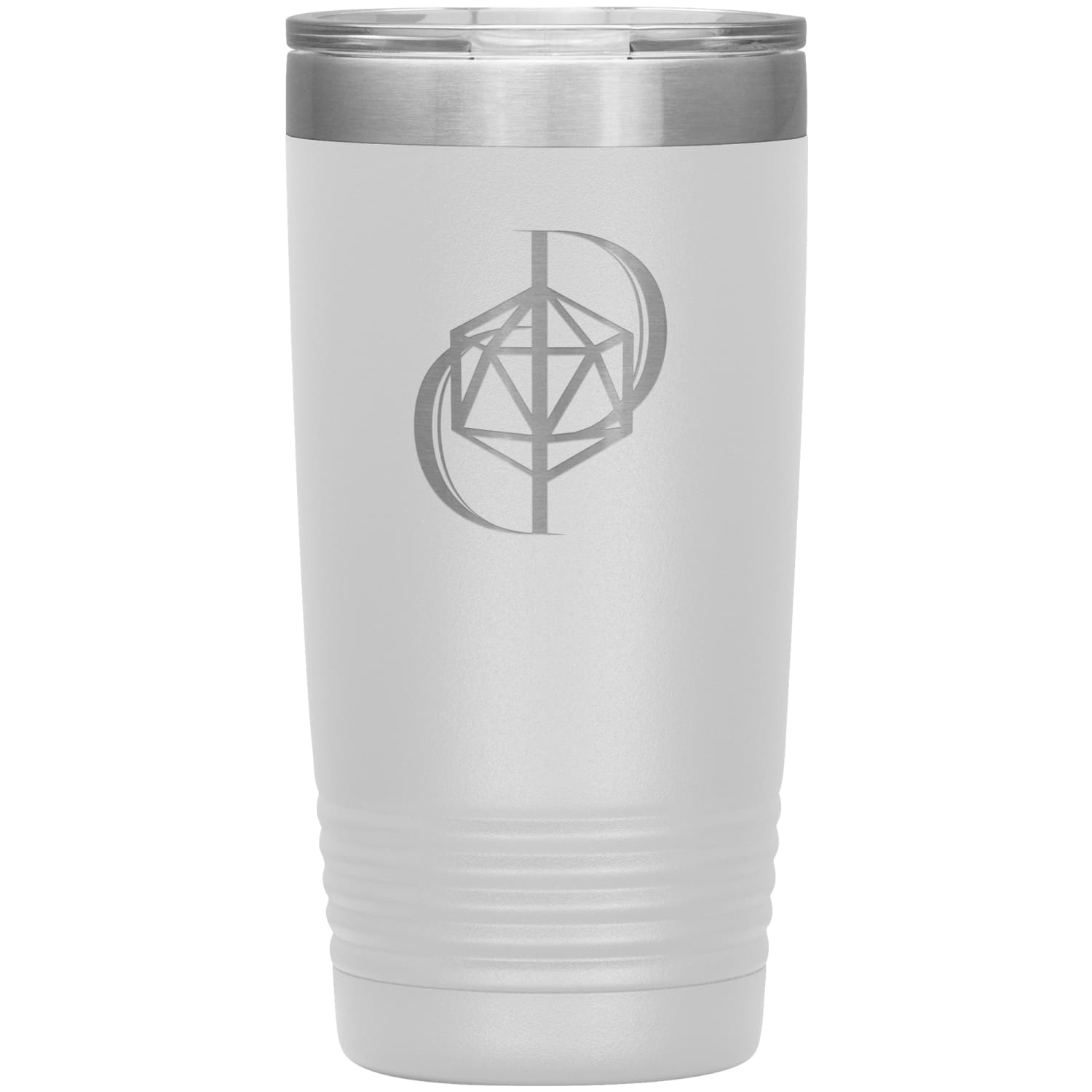 Dice Priori D20 Focus Logo 20oz Vacuum Tumbler - White - Dice Priori