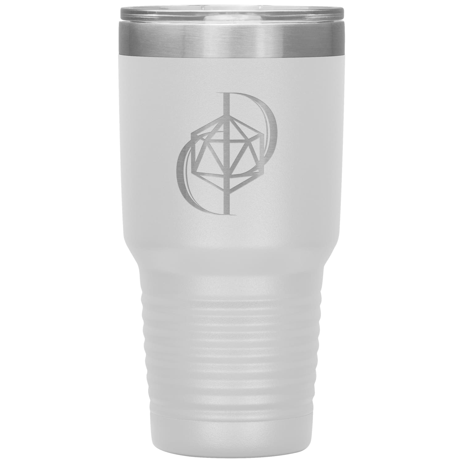 Dice Priori D20 Focus Logo 30oz Vacuum Tumbler - White - Dice Priori