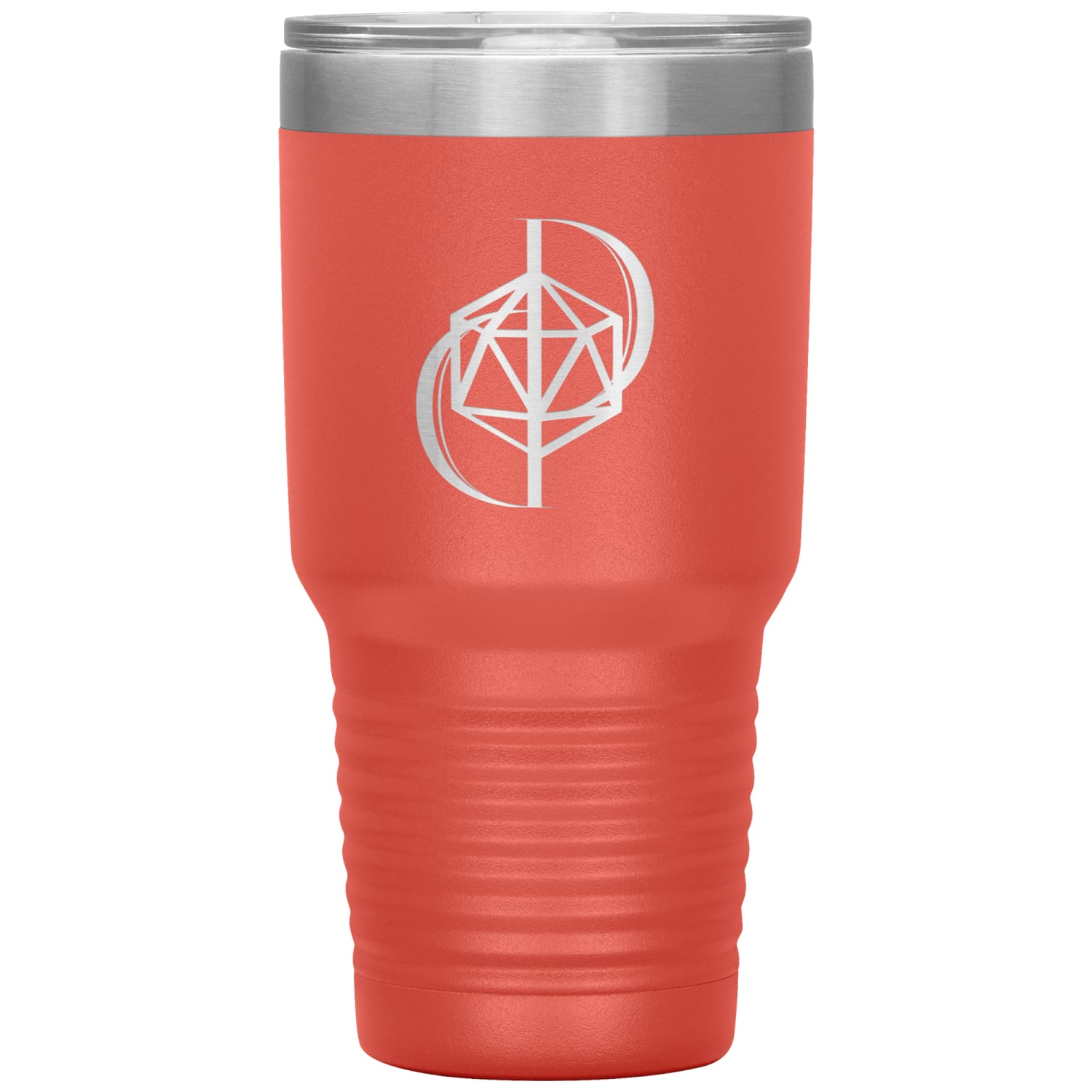 Dice Priori D20 Focus Logo 30oz Vacuum Tumbler - Coral - Dice Priori