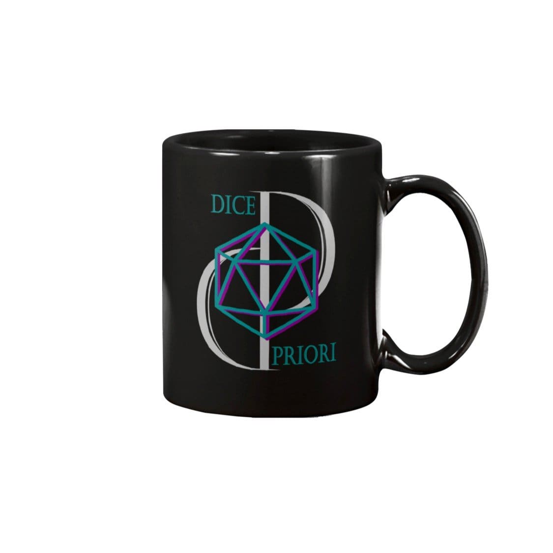 Dice Priori D20 Focus Text Logo 11oz Coffee Mug - Black / 11OZ - Dice Priori