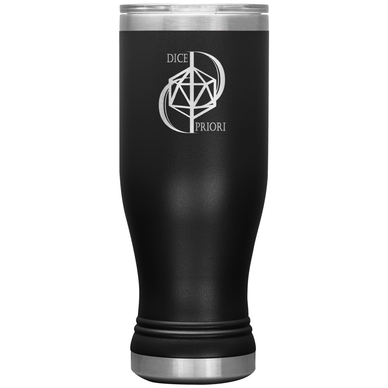 Dice Priori D20 Focus Text Logo 20oz Boho Vacuum Tumbler - Black - Dice Priori