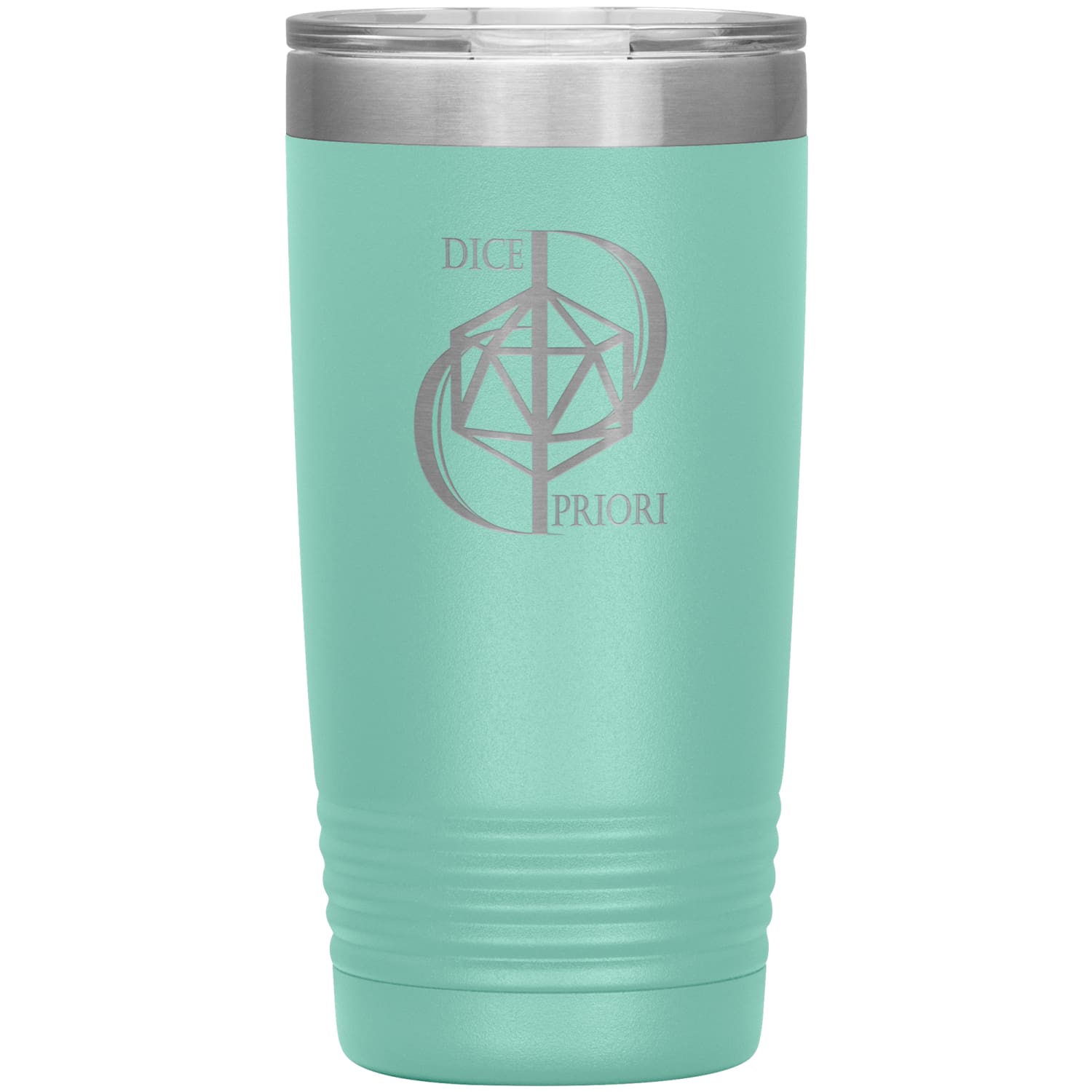 Dice Priori D20 Focus Text Logo 20oz Vacuum Tumbler - Teal - Dice Priori