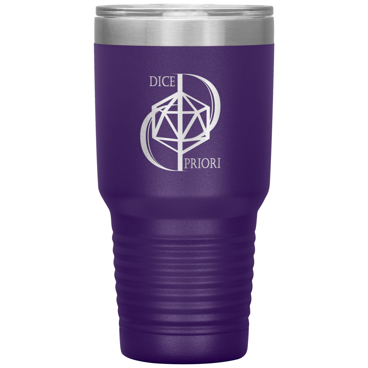 Dice Priori D20 Focus Text Logo 30oz Vacuum Tumbler - Purple - Dice Priori