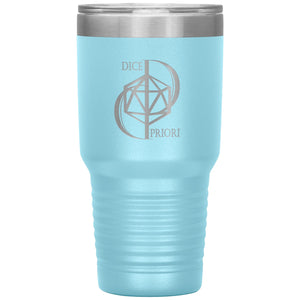 Dice Priori D20 Focus Text Logo 30oz Vacuum Tumbler - Light Blue - Dice Priori