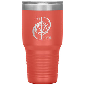 Dice Priori D20 Focus Text Logo 30oz Vacuum Tumbler - Coral - Dice Priori